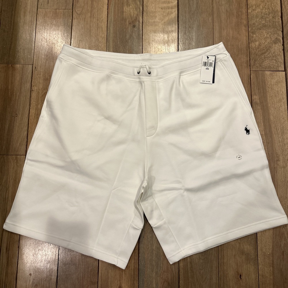 POLO RALPH LAUREN Men's 2XLT‎ White Double Knit Tech Sweat Shorts